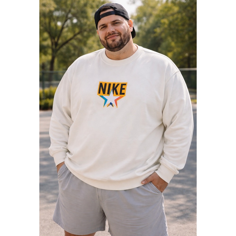 Nike Standard Issue Basketball Crewneck Sweatshirt 3XL White Dri-Fit‎